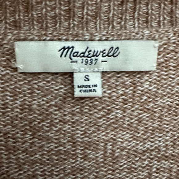Madewell Grandma Cardigan Sweater S tan & cream marled grannycore button up - Picture 5 of 7